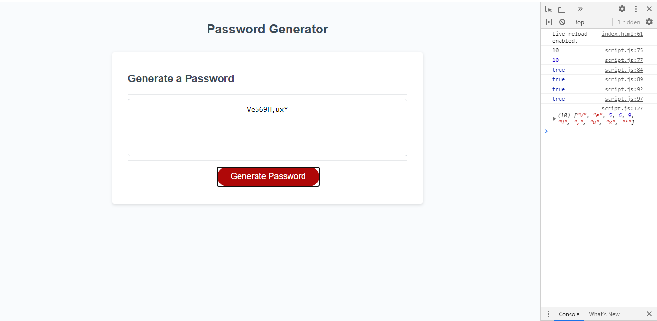 password generator final product